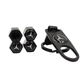 Καπάκια Βαλβίδων Αυτοκινήτου Με Μπρελόκ Mercedes 5Τμχ