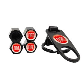 Καπάκια Βαλβίδων Αυτοκινήτου Με Μπρελόκ Fiat 5Τμχ