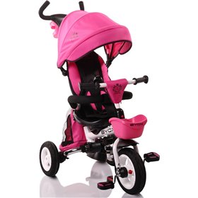 "Byox Παιδικό Τρίκυκλο Ποδήλατο Πτυσσόμενο Byox Παιδικό Τρίκυκλο Ποδήλατο Πτυσσόμενο, Μετατρεπόμενο με Χειρολαβή Γονέα & Σκίαστρο Flexy Lux για 18+ Μηνών Ροζ