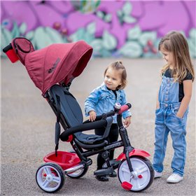 Lorelli Παιδικό Τρίκυκλο Ποδήλατο Πτυσσόμενο, Μετατρεπόμενο με Χειρολαβή Γονέα &amp Σκίαστρο Moovo Eva Wheels για 1-3 Ετών Πράσι