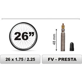 "CarCommerce 68380-CC Σαμπρέλα Ποδηλάτου 26"" x 1.75/2.25 Μεγάλη Βαλβίδα 48mm" CarCommerce 68380-CC Σαμπρέλα Ποδηλάτου 26" x 1.75/2.25 Μεγάλη Βαλβίδα 48mm
