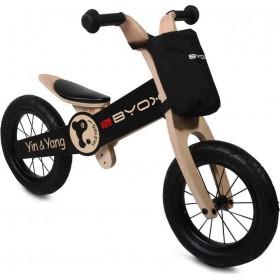 Cangaroo Παιδικό Ποδήλατο Ισορροπίας Yin&ampYang Ξύλινο Μαύρο