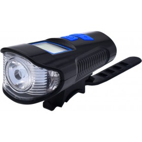 FY-317 Εμπρόσθιο Φώς Ποδηλάτου Επαναφορτιζόμενο με Κόρνα Μαύρο