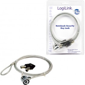 "LogiLink Universal Κλειδαριά για Laptop με Κλειδιά 1 LogiLink Universal Κλειδαριά για Laptop με Κλειδιά 1,5m Ασημί