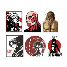 Αυτοκόλλητο Attack on titan σετ 6 τεμ. Κωδ.:35012