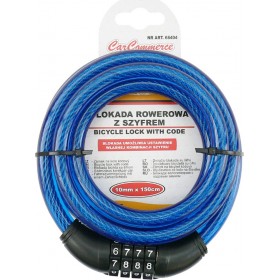 Car Commerce Κλειδαριά Ποδηλάτου Κουλούρα με Συνδυασμό Μπλε