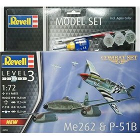 Revell Σετ Πολεμικά Αεροπλάνα Me262 & P-51B με Χρώματα & Κόλλα Revell Σετ Πολεμικά Αεροπλάνα Me262 & P-51B με Χρώματα & Κόλλα