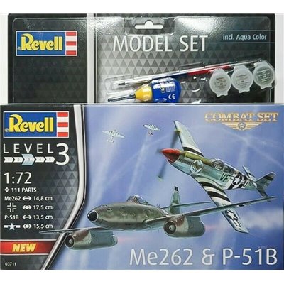 Revell Σετ Πολεμικά Αεροπλάνα Me262 &amp P-51B με Χρώματα &amp Κόλλα