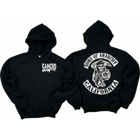 Sons of Anarchy Samcro Φούτερ με Κουκούλα σε Μαύρο χρώμα