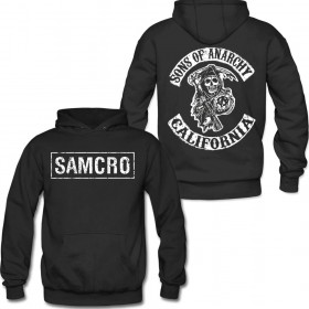 Sons of Anarchy Pegasus Samcro Φούτερ με Κουκούλα σε Μαύρο χρώμα