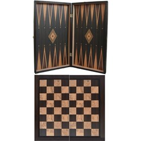 Σκάκι / Τάβλι Οξιά με Εκτύπωση Καρυδιά &amp Πιόνια 48x48cm