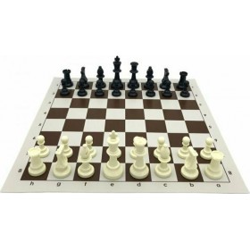 Σκακιέρα PVC με Πλαστικά Πιόνια 55x55cm