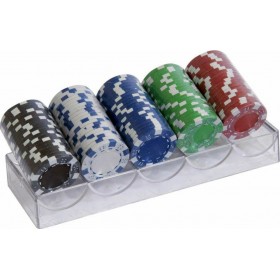 "Supergifts Σετ με 100 Μάρκες Καζίνο 3 Supergifts Σετ με 100 Μάρκες Καζίνο 3,8cm/11.5gr σε Διάφανη Θήκη