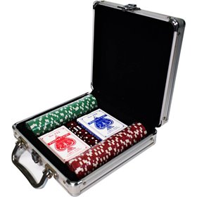 Supergifts Βαλίτσα Αλουμινίου με 100 Μάρκες 3.8cm/11.5gr / Ζάρια / 2 Τράπουλες Χάρτινες Supergifts Βαλίτσα Αλουμινίου με 100 Μάρκες 3.8cm/11.5gr / Ζάρια / 2 Τράπουλες Χάρτινες