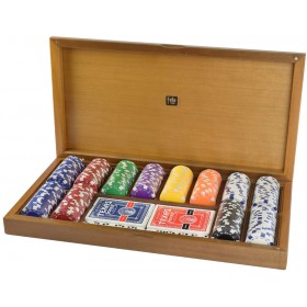 "Supergifts Ξύλινη Κασετίνα από Καρυδιά με 300 Μάρκες Dice 11 Supergifts Ξύλινη Κασετίνα από Καρυδιά με 300 Μάρκες Dice 11,5gr & 2 Πλαστικές Τράπουλες