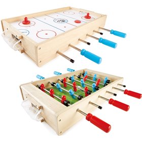 Pin Toys Ξύλινο Ποδοσφαιράκι - Χόκει 2 σε 1 από Μασίφ Καουτσουκόδεντρο