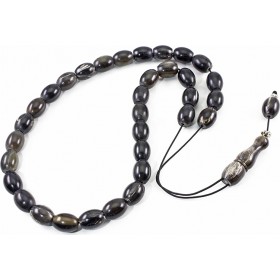 Κομπολόι Φυσικό Κέρατο Νεροβούβαλου Με 33 Χάνδρες Οβάλ