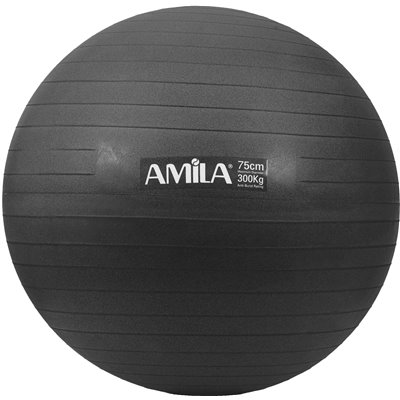 Μπάλα Γυμναστικής AMILA GYMBALL 75cm Μαύρη Bulk