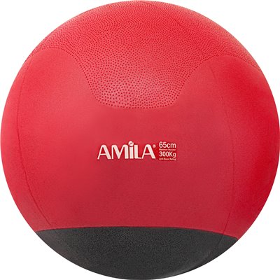 Μπάλα Γυμναστικής AMILA GYMBALL 65cm Κόκκινη με Βάρος στην Βάση