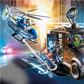 Playmobil Αστυνομικό Ελικόπτερο και Ληστές με Βαν