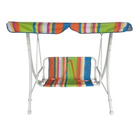 Κούνια Δαπέδου Διθέσια Χρωματιστή Ριγέ 1.10x0.7x1.10 m