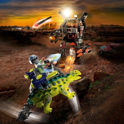 Playmobil Αγκυλόσαυρος με Μαχητή Εναντίον Ρομπότ