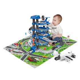 Γκαράζ Αυτοκινήτων Κυκλική Πίστα Αυτοκίνητα που Αλλάζουν Χρώμα &amp Αεροπλάνο Ήχο Φώτα 1:64 - 83 τμχ.