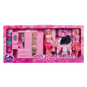 Ντουλάπα Γκαρνταρόμπα με 2 Κούκλες &amp Παιδάκι