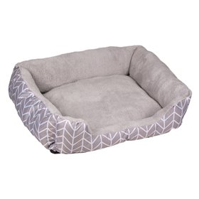 Κρεβάτι Σκύλου Γκρι Λευκές Γραμμές 80x70x20 cm