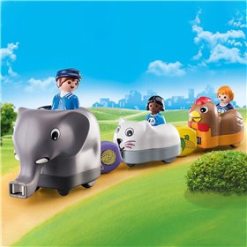 Playmobil 123 Τρενάκι με Βαγόνια Ζωάκια  Playmobil 123 Τρενάκι με Βαγόνια Ζωάκια