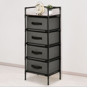 Συρταριέρα Υφασμάτινη Γκρι 4 Συρτάρια 35x28x89cm