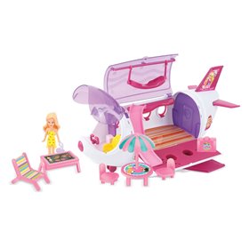 Σετ Αεροπλάνο με Κούκλα Μίνι &amp 14 Αξεσουάρ