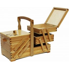 Ξύλινο Κουτί Ραπτικής από Οξιά με 3 Ράφια