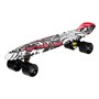 Skate Pennyboard Αλουμινίου Σχέδιο Graffiti Μαύρο Κόκκινο 56x14 cm