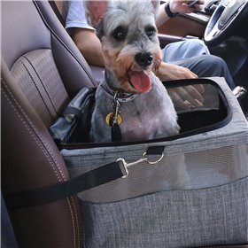 Τσάντα Μεταφοράς Κατοικίδιου για Αυτοκίνητο Γκρι 38x33x24 cm
