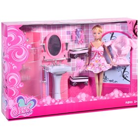 Σετ Κούκλα Μανεκέν με Μπάνιο &amp Ντουζιέρα 30 cm