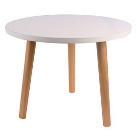 Τραπεζάκι Στρογγυλό Λευκό MDF 3 Πόδια 40x30 cm