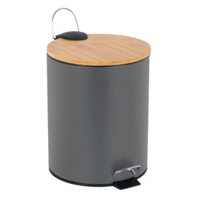 Κάδος Μπάνιου Μεταλλικός Γκρι Μπαμπού Καπάκι 5 lt