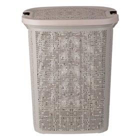 Καλάθι Απλύτων Καφέ Ξύλινα Χερούλια 46x37x57.5cm