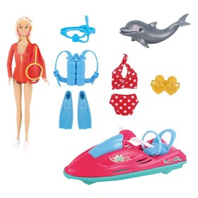Κούκλα Μανεκέν Ναυαγοσώστρια με Jet Ski &amp Αξεσουάρ