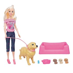 Παιχνίδι Κούκλα με Σκυλάκι &amp 3 Κουταβάκια