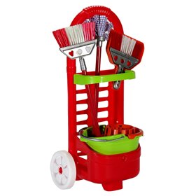 Παιδικό Καρότσι Καθαρισμού Κόκκινο με Αξεσουάρ