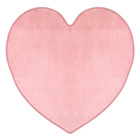 Χαλάκι Διακοσμητικό Γούνινο Ροζ Καρδιά 90x90 cm