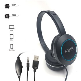 Ακουστικά Κεφαλής Μαύρα με Χρωματιστό LED