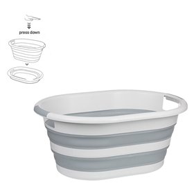 Λεκάνη Πτυσσόμενη Λευκή Γκρι με Χερούλια 38 lt