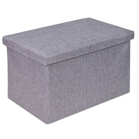 Σκαμπό Αποθήκευσης Γκρι Λινάτσα 45x30x30