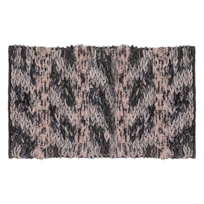 Χαλάκι Μπάνιου Taupe Γκρι Ανάγλυφη Πλέξη 80x50 cm