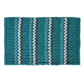 Χαλάκι Μπάνιου Ανάγλυφη Πλεξούδα Τυρκουάζ 80x50 cm