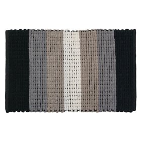 Χαλάκι Μπάνιου Γκρι Μαύρο Ανάγλυφη Πλέξη 80x50 cm