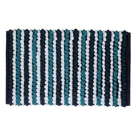 Χαλάκι Μπάνιου Μπλε Λευκό Ανάγλυφη Πλέξη 80x50 cm